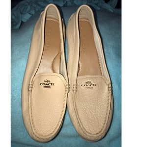 💯 AUTH COACH MARY LOCK UP Tan Slip On Loafers 7B